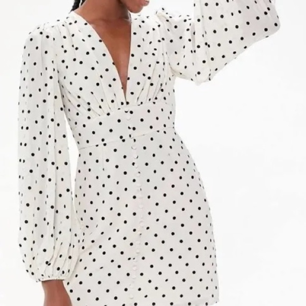 Urban Outfitters White Polka Dot Mini Dress